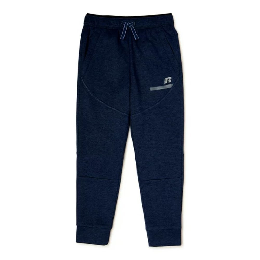 Russell Boys Navy Active Tech Fleece Joggers Sweatpants XS(4-5) Zip Pocket NWT